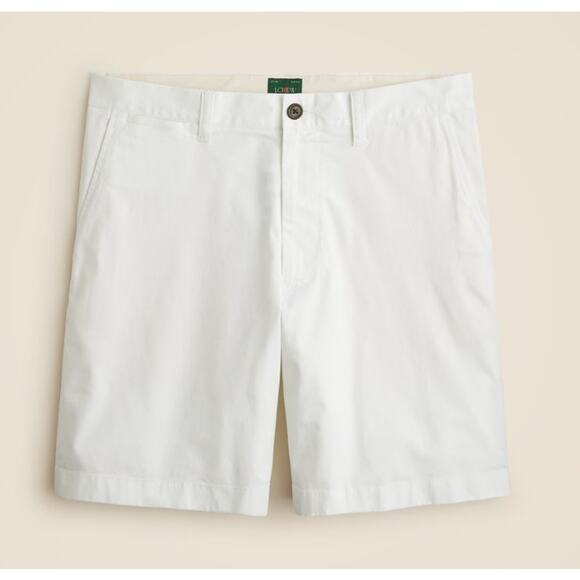 J.Crew 9" Portsider Stretch Chino Short Mens 36 White Zip Fly Lightweight Cotton - Picture 3 of 10